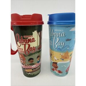 Universal Studios Cabana Bay Beach Resort 16oz Travel Mug Cups Handle set of 2